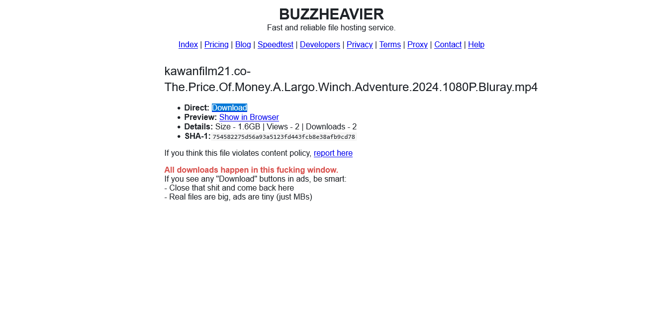 cara download menggunakan buzzheavier